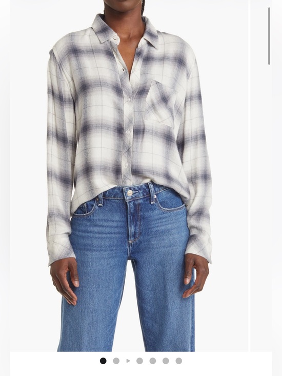 Rails Tops - Rails Plaid Button-Down Shirt in White and Gray
